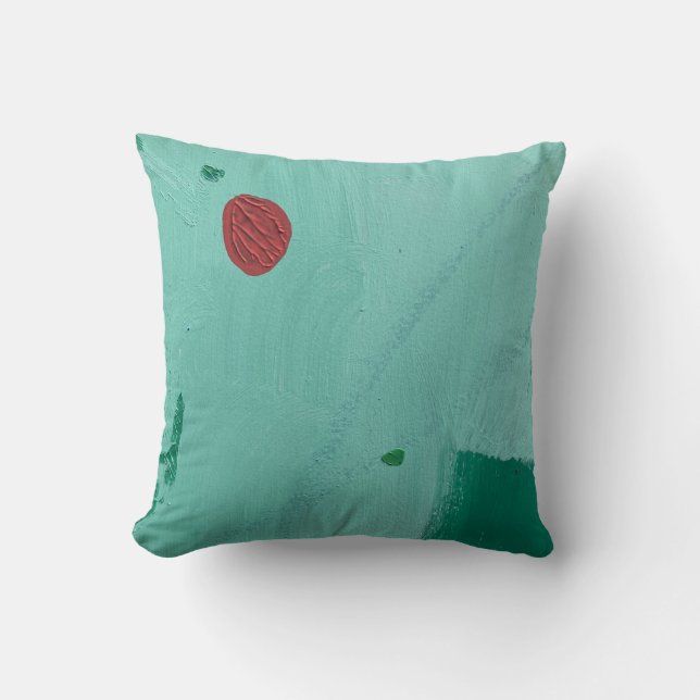Almofada Arte Abstrata Teal Minimalista (Frente)
