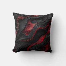Arte Abstrata Vermelha e Preta com Textura de Lava