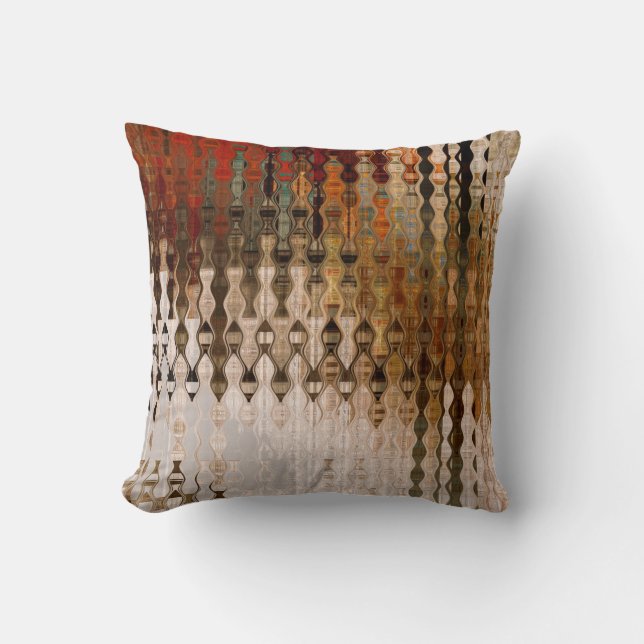 Almofada arte abstrato colorida interseção geométrica (Frente)