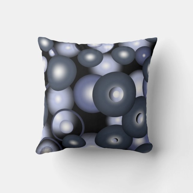 Almofada Arte Abstrato Orbital de Círculo Concêntrico Globa (Verso)
