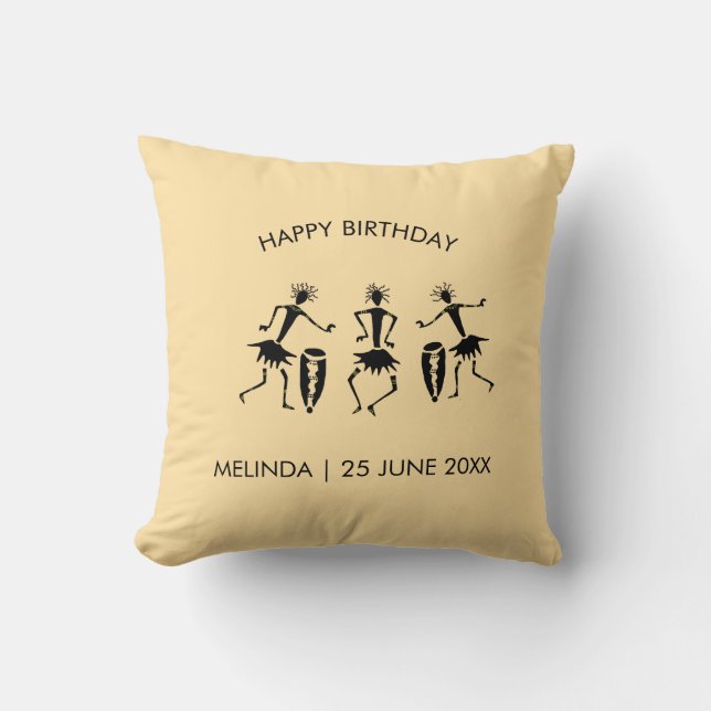 Almofada Arte africana, dança feliz (Frente)