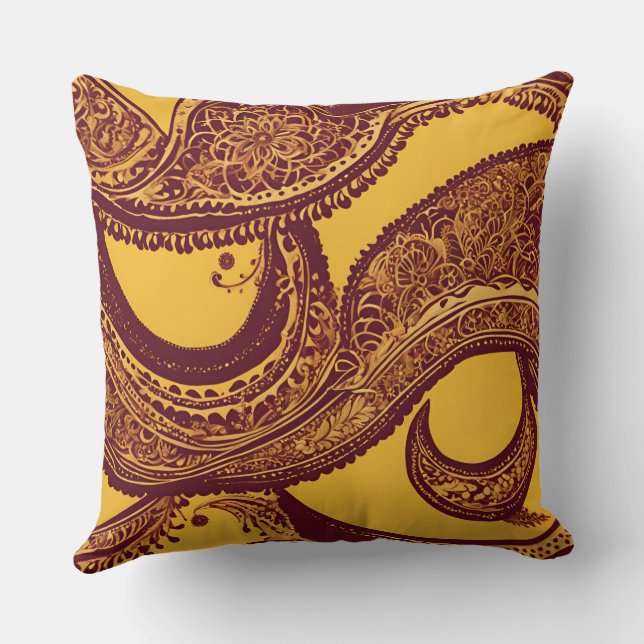 Almofada Arte AI ambiente amarela (Verso)