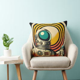 Almofada Arte Astronauta da Idade do Espaço do meio século