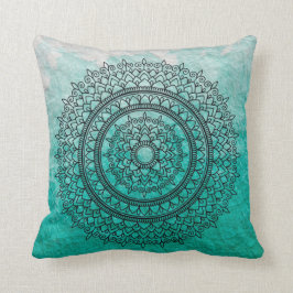 Almofada Arte boémia da flor da mandala da aguarela bonito