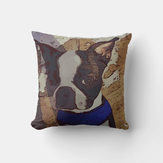Almofada Arte bonito de Boston Terrier (Frente)