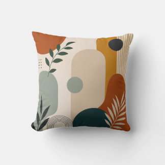 Almofada Arte Botânica Geométrica Abstrata Moderna
