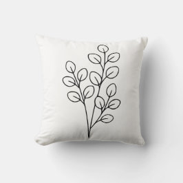 Almofada Arte Botânica Minimalista de Eucalipto
