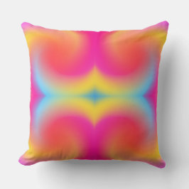 Almofada Arte brilhante Abstrato cor-de-rosa amarela azul e