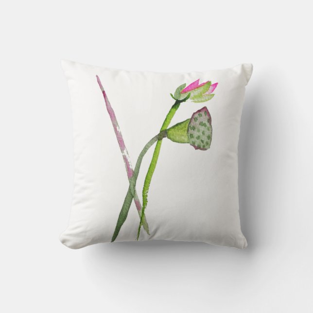 Almofada Arte Budista Rosa Lotus Flor Zen (Frente)