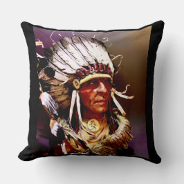 Almofada Arte "Chefe Kiowa" nativo americano