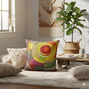 Almofada Arte Colorida Espiral Acrílica de Pintura Pastel