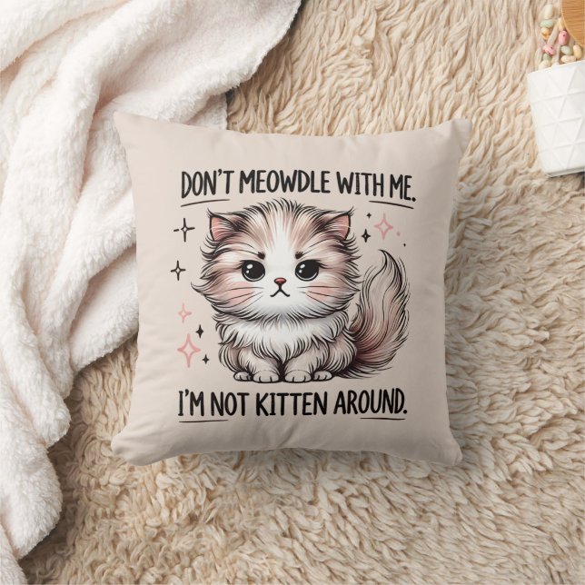 Almofada Arte com palavras de gatinho sarcasmo engraçado  (Cobertor)