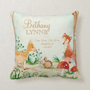 Almofada Arte da coruja do coelho do Fox dos cervos dos