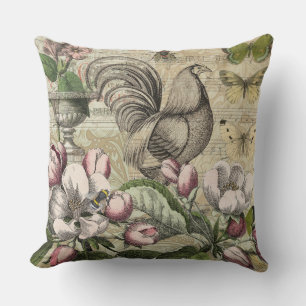 Almofada Arte da Flor do Jardim Rooster