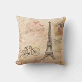 Almofada Arte da torre Eiffel do vintage