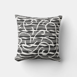 Almofada Arte das linhas geométricas brancas abstrato moder