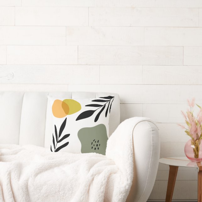 Almofada Arte de Abstrato boho botânico (Sofá)