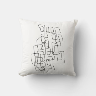 Almofada Arte de Abstrato branco preto minimalista moderna
