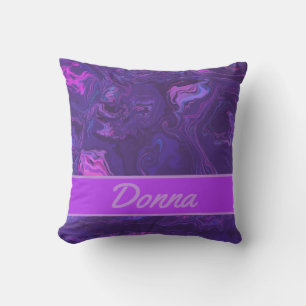 Almofada Arte de Abstrato de Mármore Roxo Moderno