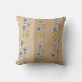 Almofada Arte de Aquarela de Flores Silvestres Azuis