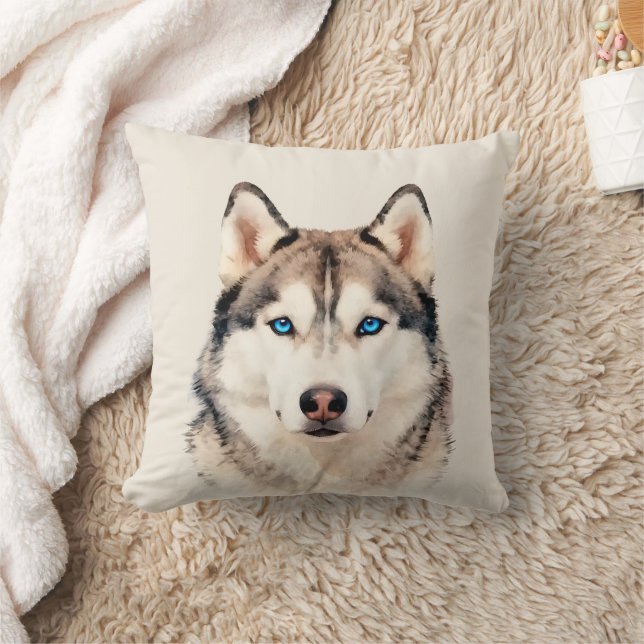 Almofada Arte de Cachorro Husky  (Cobertor)
