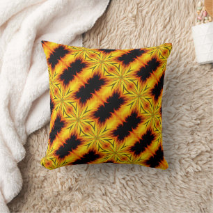 Almofada Arte De Caleidoscópio Amarelo-abstrato