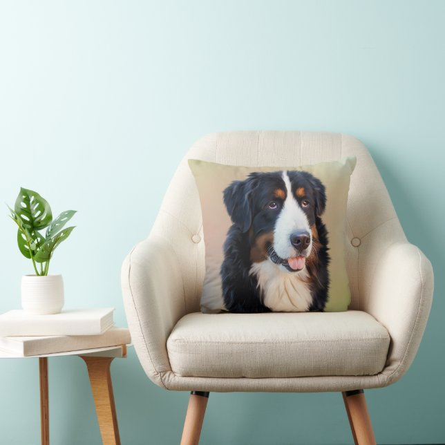 Almofada arte de cão da montanha bernesa (Cadeira)