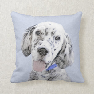 Almofada Arte de Cão de Pintura de Belton, Setter Azul