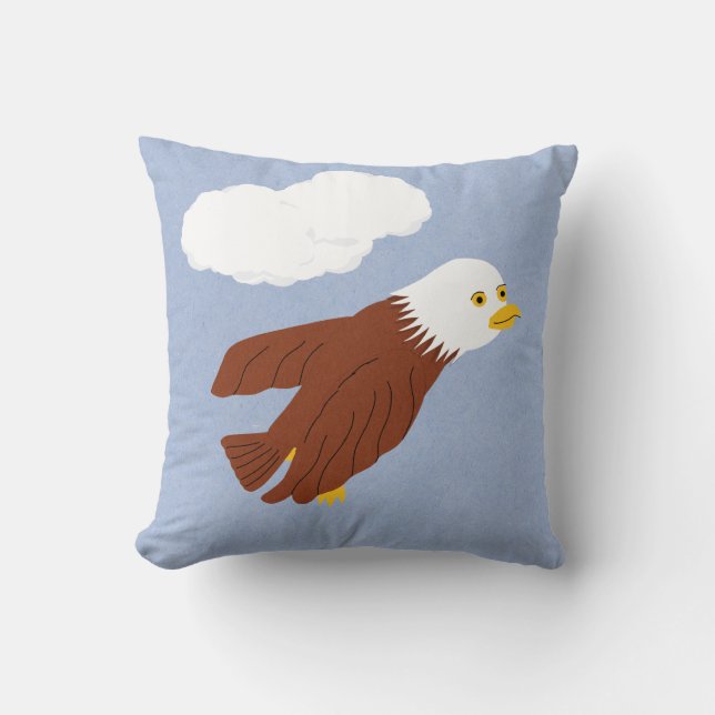 Almofada Arte de Cartoon Whimsical Bald Eagle (Frente)
