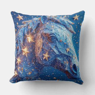 Almofada Arte de Cavalo com Fundo Estrelado