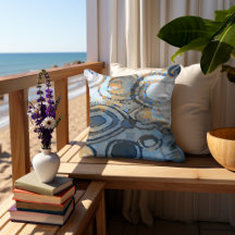 Arte de Cinza Castanho-Areia Círculos Azuis-Teais