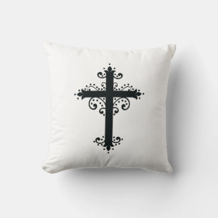 Almofada Arte de Cruz Talhada Ornamentada Premium