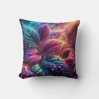 Almofada "Arte De Elegância Floral Beijada Por Raindrop"