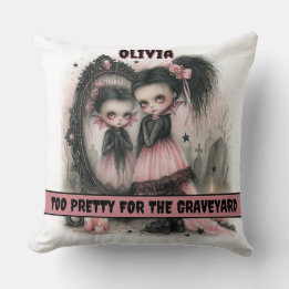 Almofada Arte de Espelho de Vampiro Pastel Goth Assustador