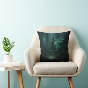 Almofada Arte de Fantasia de Fada de Floresta Encantada