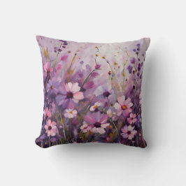 Almofada Arte de Flores Silvestres Roxas Roxas