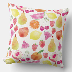 Almofada Arte de Frutas em Aquarela
