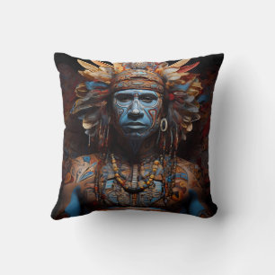 Almofada Arte de Fusão Tribal Vibrante