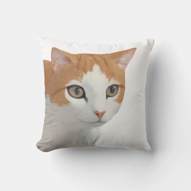 Almofada Arte de Gato Ginger Adorável (Frente)