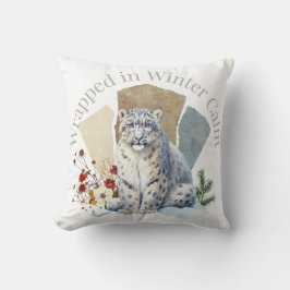 Almofada Arte de Leopardo Envolto na Calma do Inverno