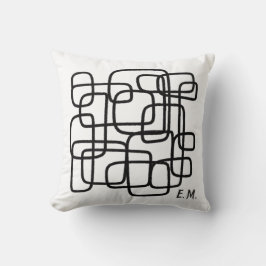 Almofada Arte de Linha Abstrata com Nome Personalizado
