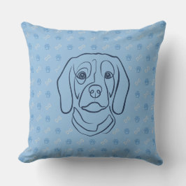 Almofada Arte de Linha Beagle, Elegância com Atitude