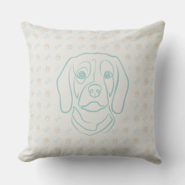 Almofada Arte de Linha Beagle, Elegância com Atitude