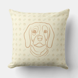 Almofada Arte de Linha Beagle, Elegância com Atitude