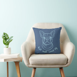 Almofada Arte de linha de Bulldog Francês. Construído Peque