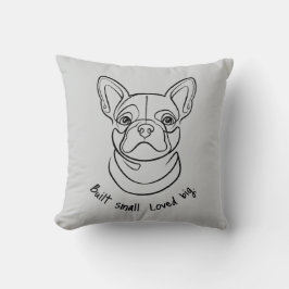 Almofada Arte de linha de Bulldog Francês. Construído peque