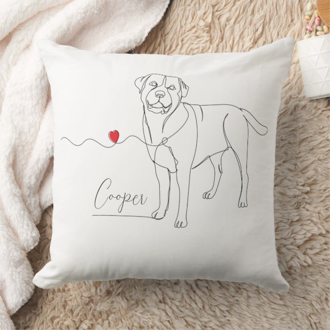 Almofada Arte de Linha de Pet Retriever com Nome (Cobertor)
