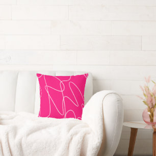 Almofada Arte de Linha Rosa Quente