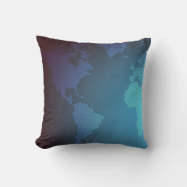 Almofada Arte de Mapa Mundial Gradiente de Ponto Digital