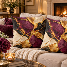 Arte de Mármore Kintsugi Preto Dourado Ameixa de L